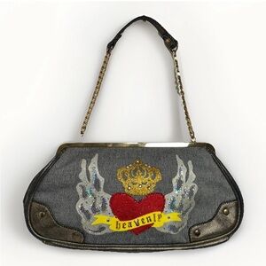 Denim Heavenly Clutch/ Shoulder Bag w / Gold Hardware (Are You Heavenly?)